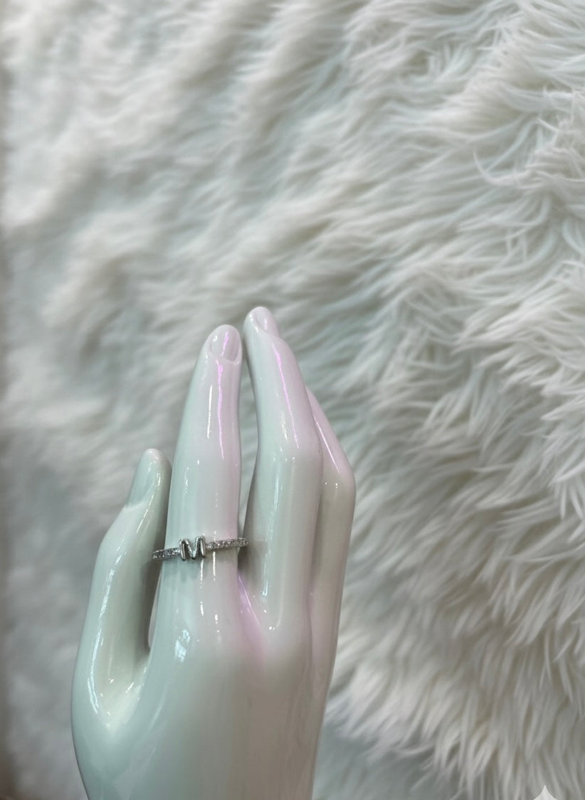 ¡°M¡± Silver Ring