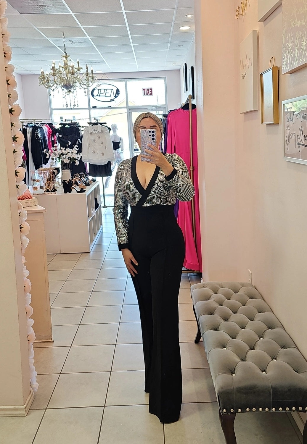 Rhea Jumpsuit Blk/Slvr