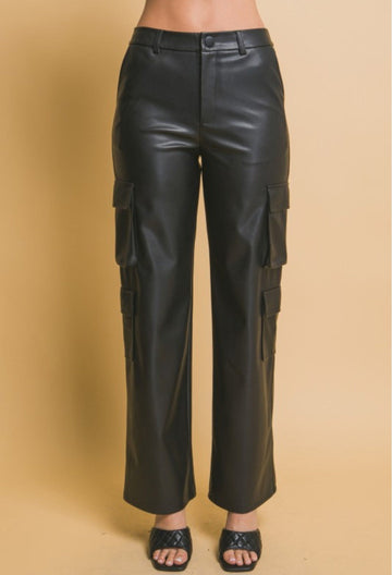 Brittany Cargo Leather Pant