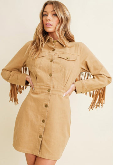 Jessie Denim Fringe Dress